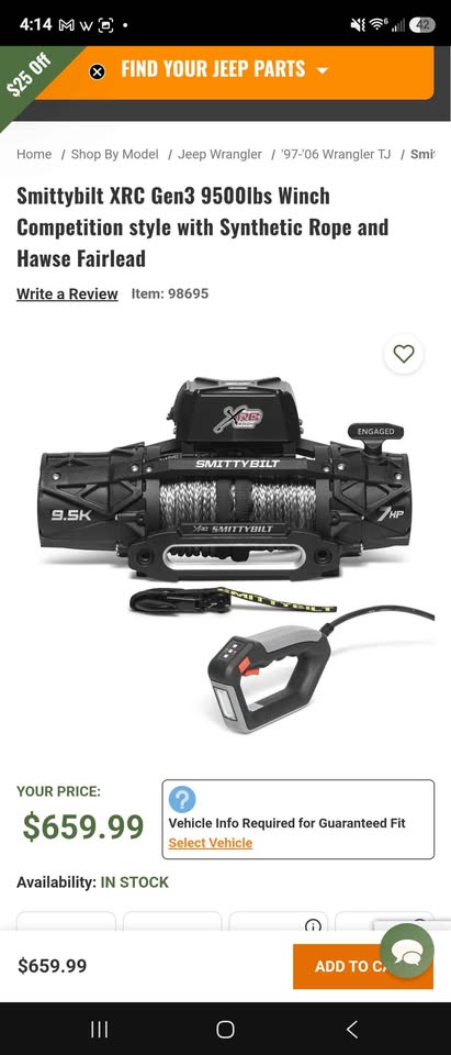 Smittybilt XRC Gen3 9500lbs Winch Competition style with Synthetic Rope and Hawse Fairlead in Portland, OR (photo 7) — photo 7