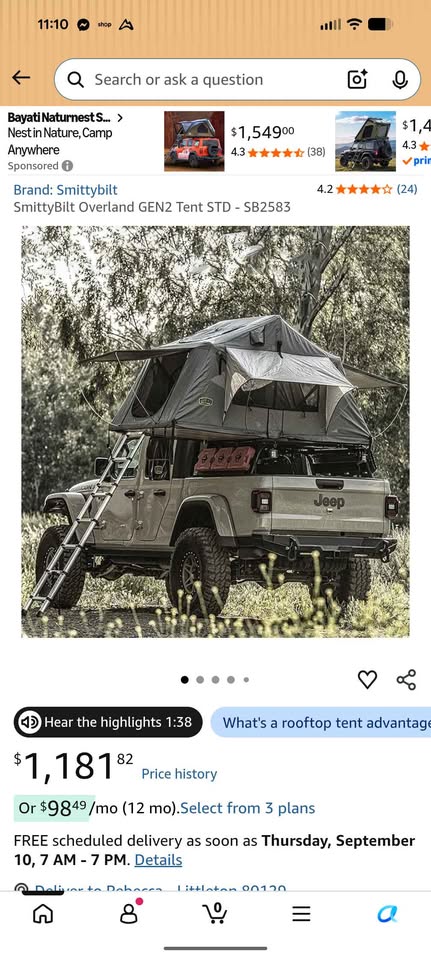 Smittybilt Overland GEN2 Tent STD - SB2583 in Littleton, CO (photo 2) — photo 2