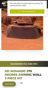 The Overland Vehicle Systems Nomadic 270 Awning walls. Complete set in Athol, ID (photo 2)