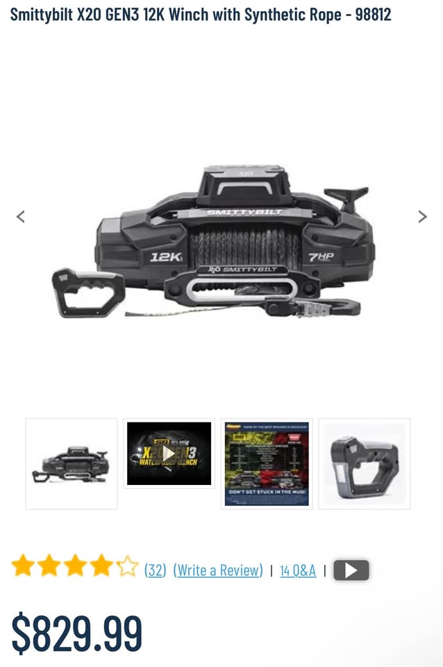 Smittybilt X2O GEN3 12K Winch with Synthetic Rope - 98812 (photo 2) — photo 2