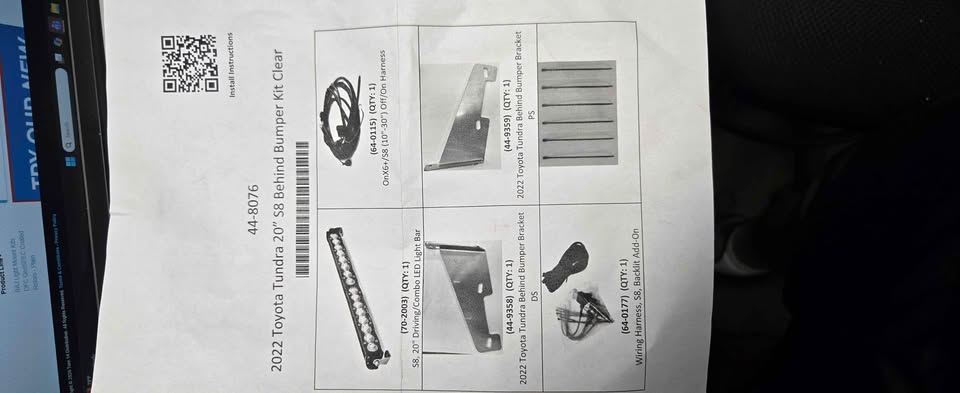 2022-2026 Toyota Tundra Baja Designs Behind Bumper Light Bar Kit in Monroe Twp, NJ (photo 4)