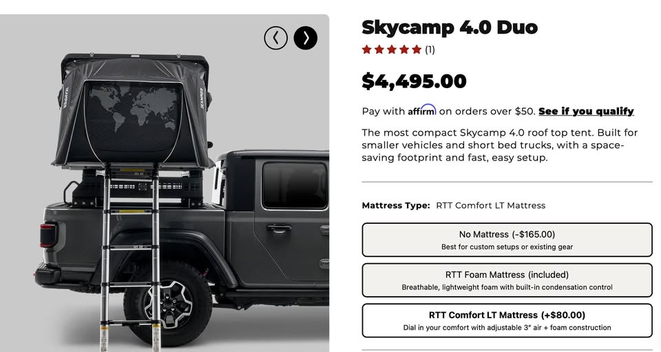 Brand new: iKamper Skycamp 4.0 Duo Rooftop Tent with RTT Comfort Mattress in Bend, OR (photo 6) — photo 6