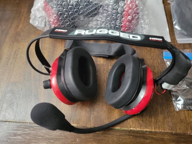 Set Of 2 Rugged Radios H80 Track Talk Linkable Intercom Headsets Black/red in Citrus Heights, California (photo 3) — photo 3