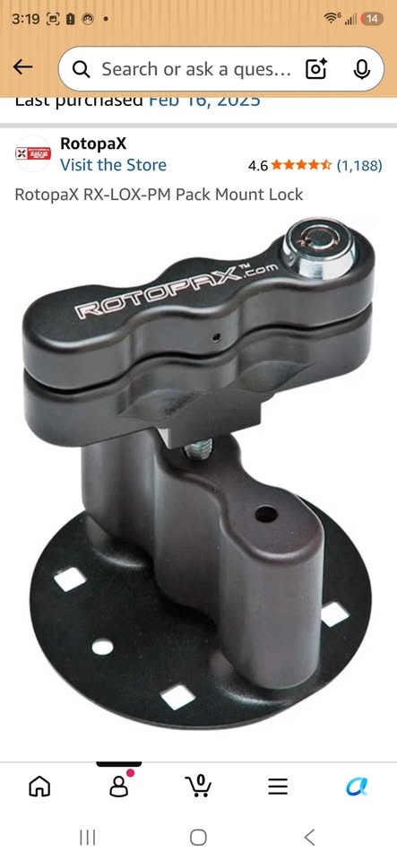 RotopaX 3 Gallon Gasoline Pack and RX-LOX-PM Pack Mount Lock in San Francisco, CA (photo 3) — photo 3