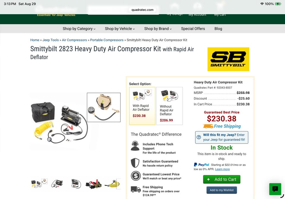 Smittybilt 2823 Heavy Duty Compressor Kit w/Rapid Air Deflator in Austin, TX (photo 2) — photo 2