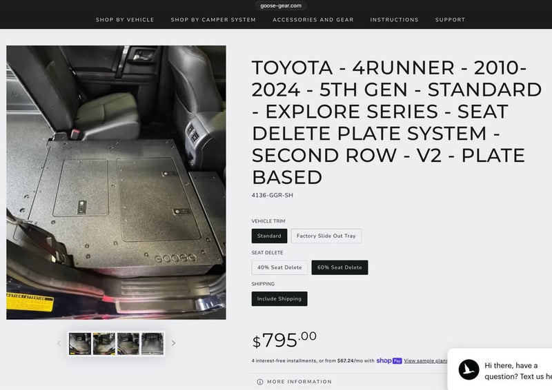 Goose Gear 5th Gen 4Runner Drawer Module with 60% Seat Delete in Buckeye, AZ (photo 6) — photo 6