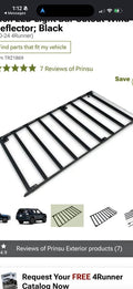 Prinsu Full Roof Rack with 40-Inch LED Light Bar Cutout Wind Deflector; Black
4runner 10-24
