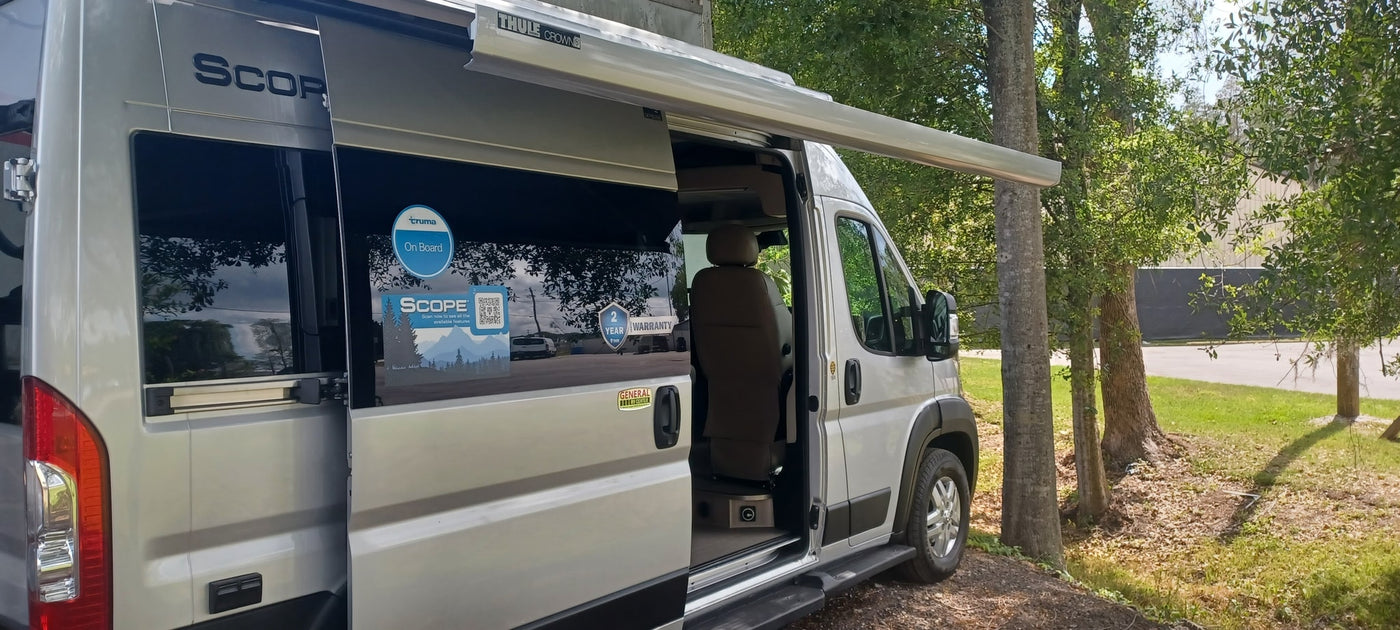  ready for an RV rental adventure.|Silver **rv rental** van — photo 2