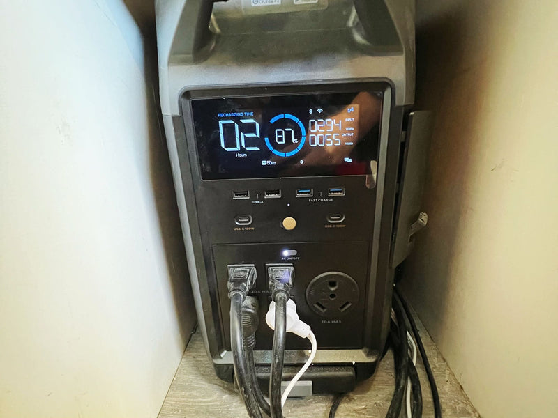  and bed.|Compact Dometic stove & sink in an RV rental kitchen. Features a two-burner cooktop — photo 19