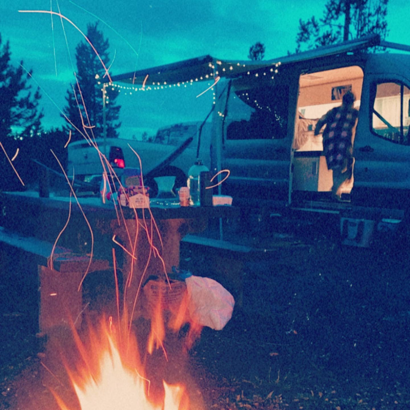  and power station for adventures.|Ready for adventure: a gray Ford Transit camper van RV rental parked outdoors — photo 7