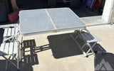 Aluminum folding picnic table — used camp furniture for sale