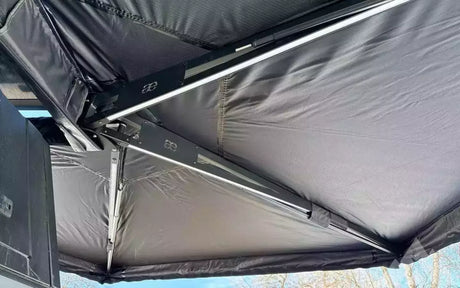 ALUMINUM HARDSHELL VERTICAL ROOFTOP TENT + DRIVER — used rooftop tents for sale (photo 4)