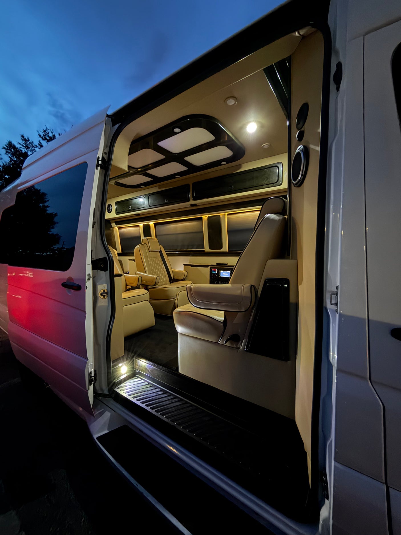 Luxury Mercedes Coach | Massage Chairs & Bathroom