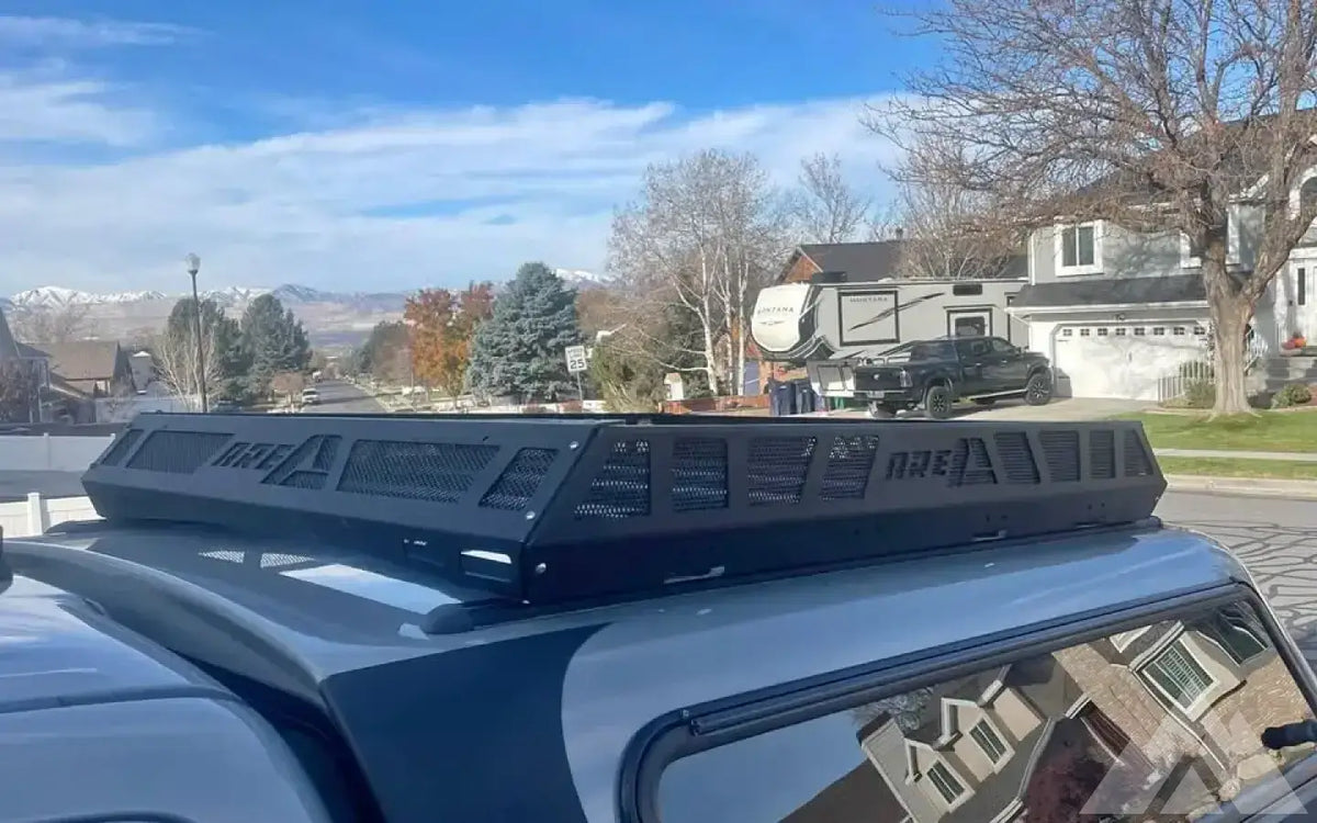 ARE Ascend Roof Basket w Darche awning brackets — used racks for sale