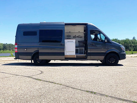 Stylish gray camper van