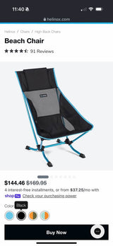 Helinox Camping Beach Chair PAIR in Denver, CO (photo 7)