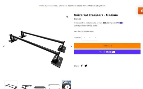 BajaRack Universal Crossbars for Roof Rack — used racks for sale (photo 2)