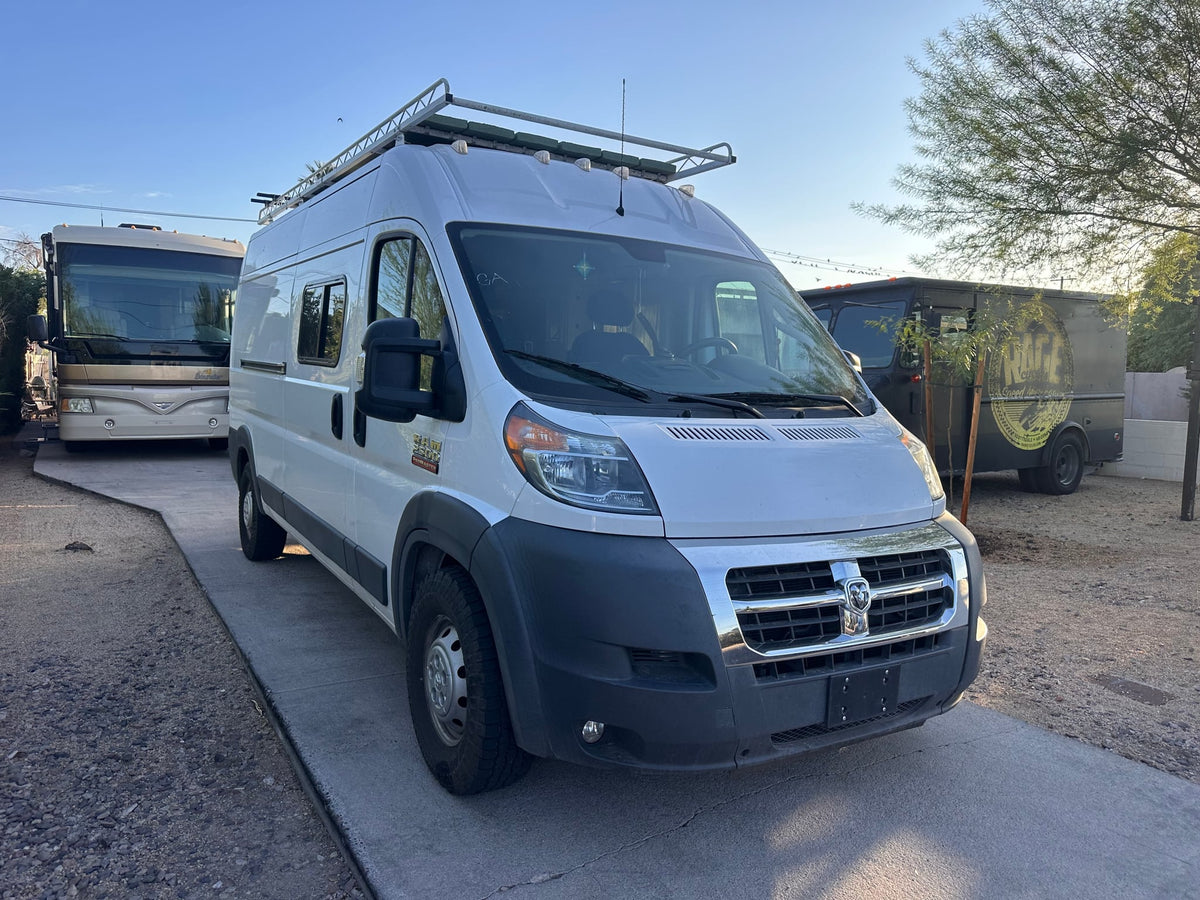 White Ram ProMaster camper van for rv rental