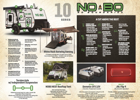 No Boundaries adventure RV shown with its batwing awning deployed. Explore features & optional accessories for your next rv rental trip.