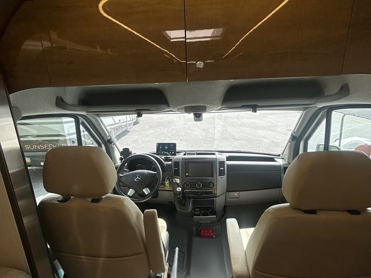  and dashboard.|Silver Mercedes Sprinter camper van — photo 4