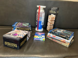 Games & movies perfect for an RV rental: Double Twelve Dominoes, Phase 10, Ka-Pong, Jumbling Tower, & Blu-rays/DVDs.