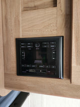 DRIVEN DR3200BT media receiver in an rv rental. Features volume, zone controls, HDMI, USB ports for your entertainment system.
