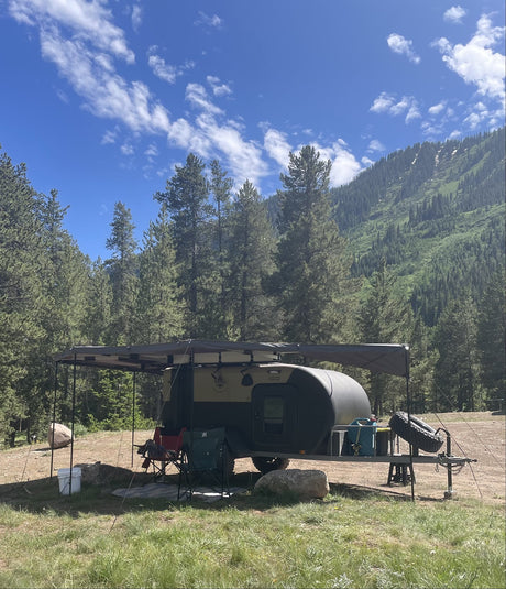 XT50 trailer set up at a Colorado mountain campsite