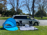 Micro-Camper includes all the camp gear. Perfect couple's adventure getaway