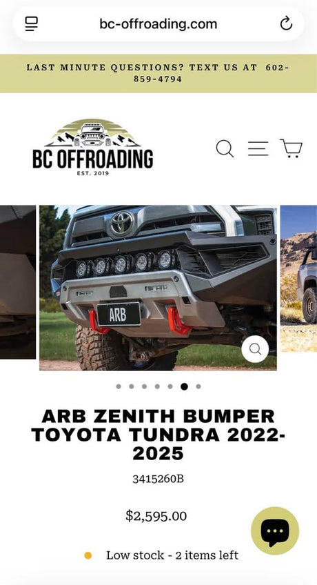 ARB ZENITH BUMPER TOYOTA TUNDRA 2022-2025 in Scottsdale, AZ (photo 2)
