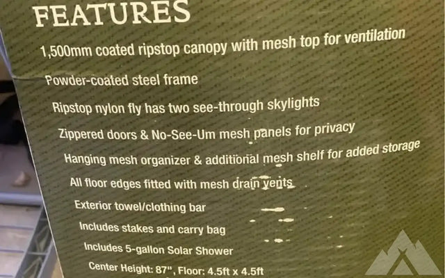 Cabela's Caveman camp shower shelter — photo 2