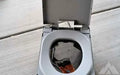 Clean waste folding camping toilet