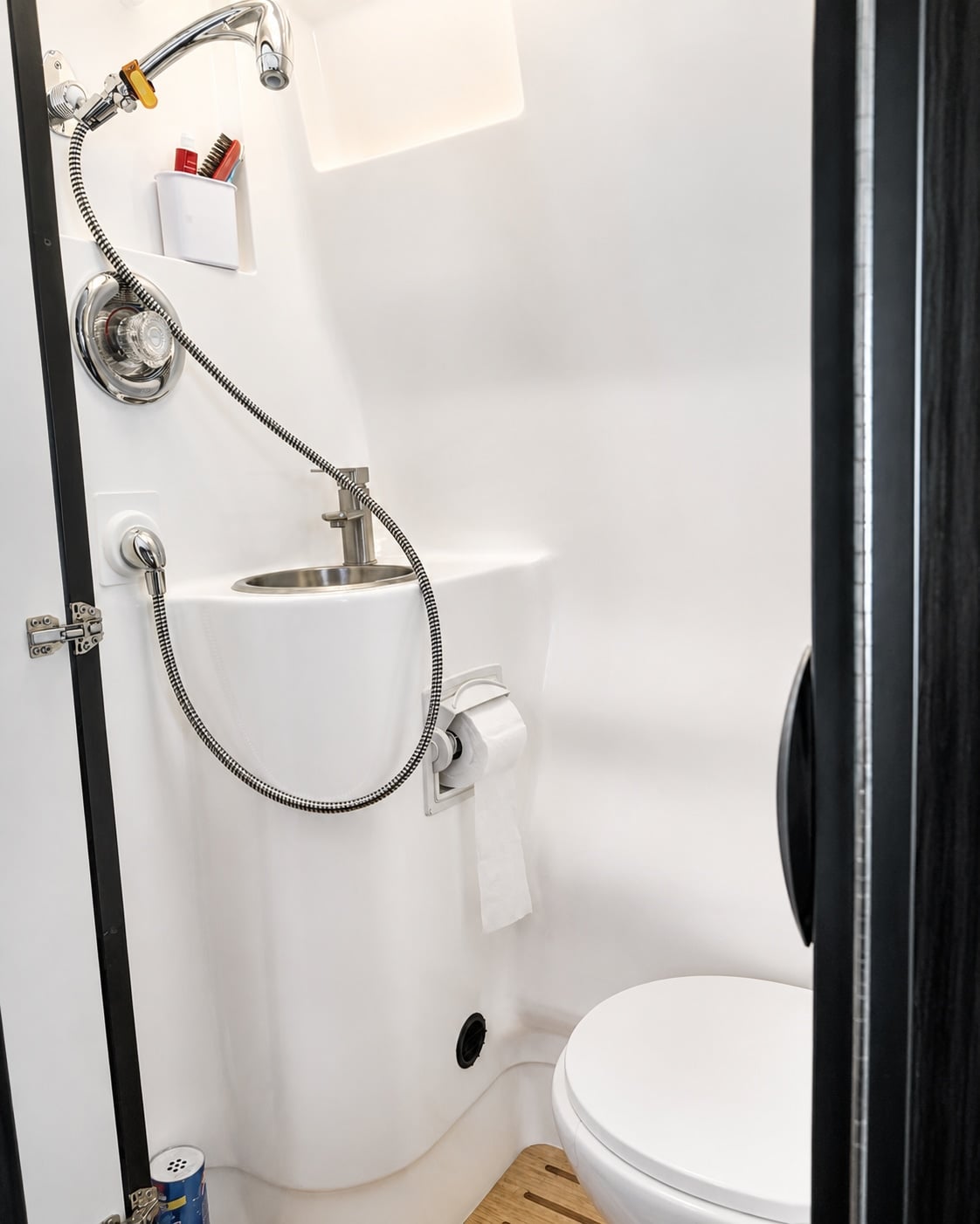  & ambient lighting. Ready for comfort on the road.|Modern rv rental interior: compact kitchen — photo 10