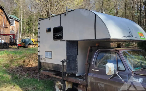 Custom built flatbed camper with aluminum bed