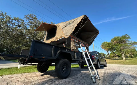 Custom Overland Military trailer w/ Roof Top Tent