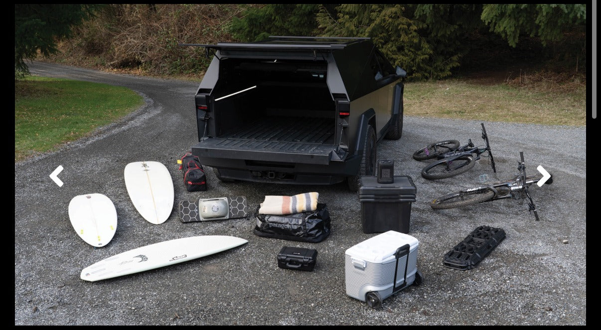 This adventure-packed utility truck with surfboards, bikes, coolers, and outdoor gear is ideal for trips. Consider an RV rental too!
