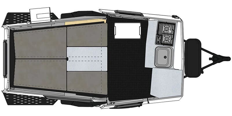  ready for adventure!|Inside an RV rental pop-up camper