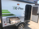 Compact Flagstaff E-Pro camper, perfect for an rv rental adventure! Features an outdoor griddle for cooking.