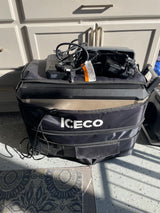 ICECO portable fridge/freezer with accessories, ready for your next rv rental adventure.
