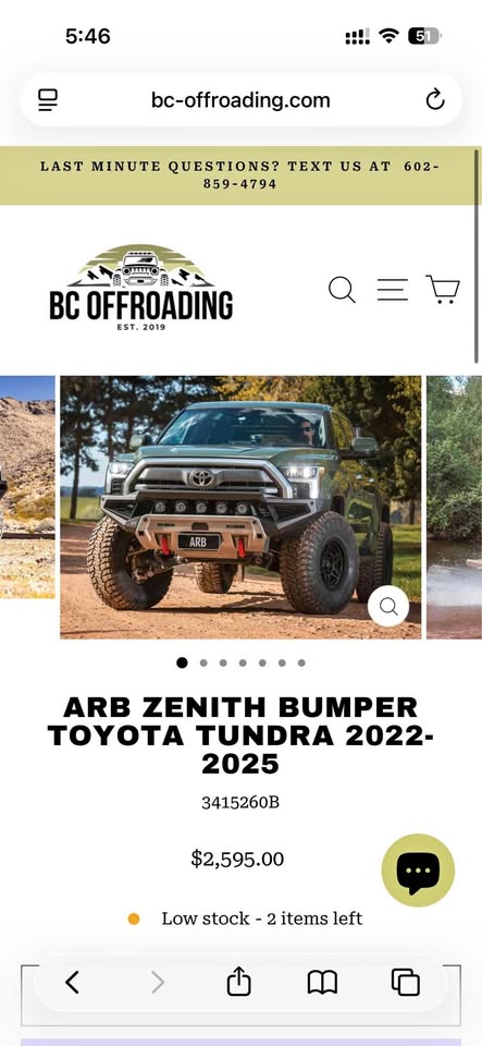 ARB ZENITH BUMPER TOYOTA TUNDRA 2022-2025 in Scottsdale, AZ (photo 1)