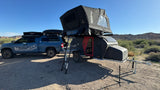 This San Francisco Overland **RV rental** features a truck, Freespirit **rooftop tent**, and Escapod **camper trailer** for **overland** adventures.