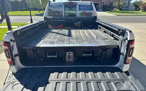 Decked truck bed drawer system