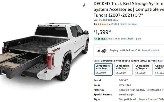 DECKED Truck Bed Storage System with System Access — photo 2