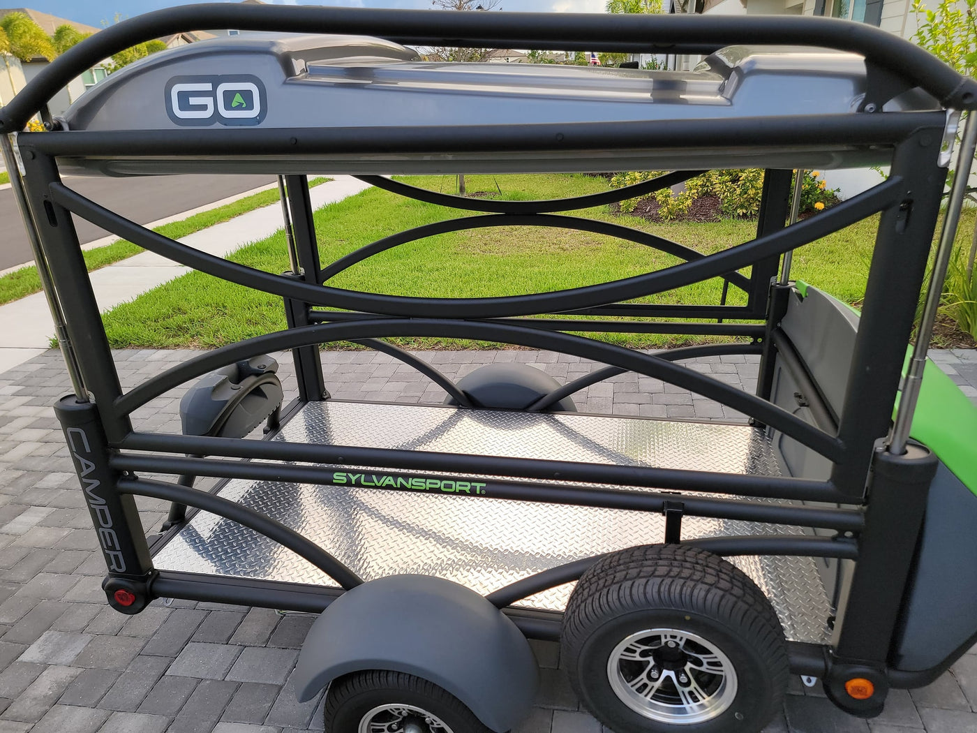  green & gray. Perfect for RV rental and camping gear transport.|SylvanSport Go camper for RV rental. A versatile trailer with a black frame — photo 3