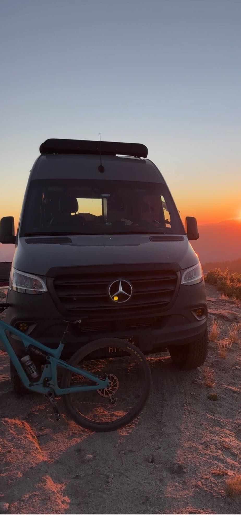  and removable dining area.|Sunset views with a Mercedes Sprinter van rv rental and mountain bike — photo 3