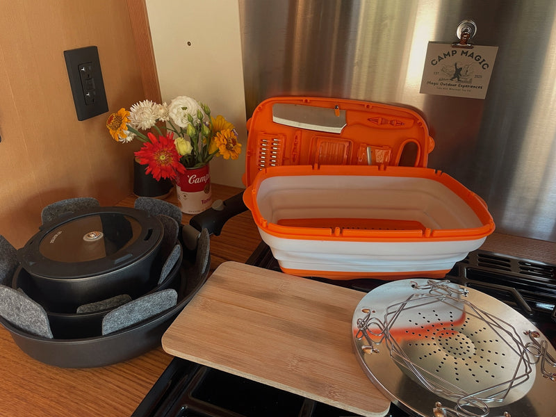  and control panel for comfortable camping.|RV rental essentials: a well-organized drawer stocked with flashlights — photo 10