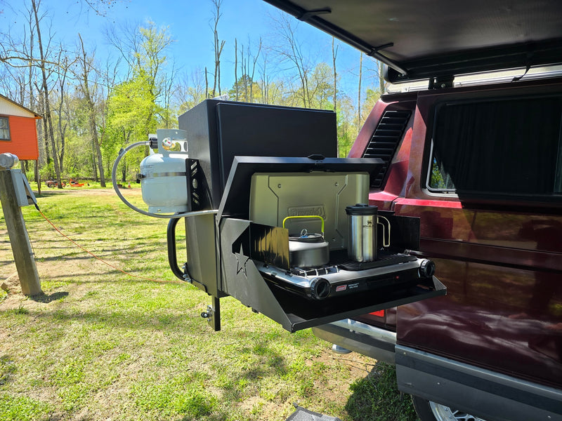  and overhead bed.|Inside a spacious RV rental camper van with a full kitchen — photo 14