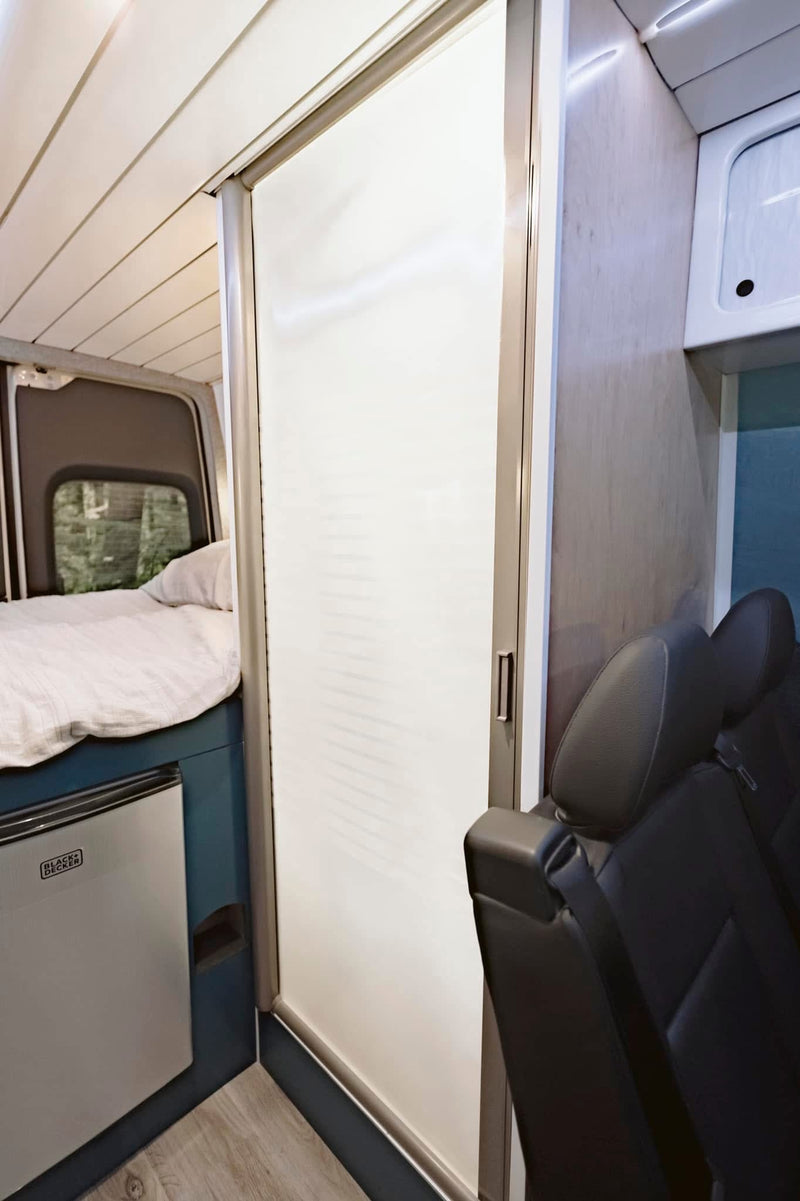  forest mural & accent lighting.|This RV rental's interior features a vibrant mountain mural — photo 7
