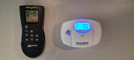 Room temp 86F on RV rental thermostat, CO alarm shows 70 PPM. Immediate safety concern.