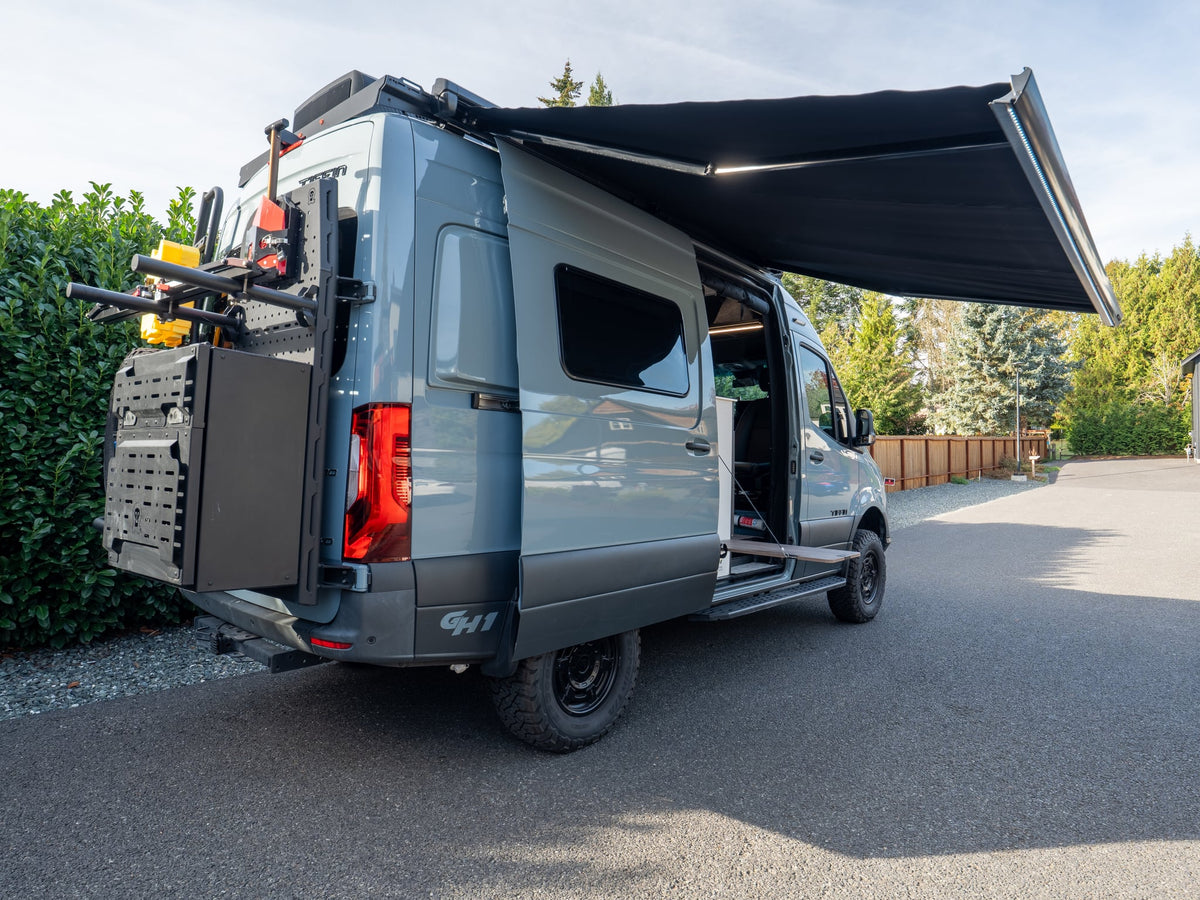  and RAKATTACH hitch carrier.|Rugged gray adventure van — photo 7