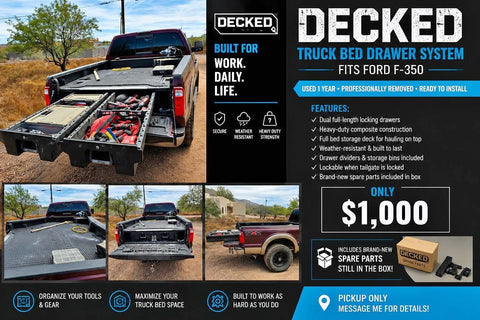 DECKED Drawer Storage System for Truck 6 1/2 or 8 foot bed + New Spare Parts
